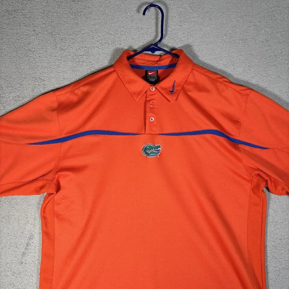 Florida Gators Nike Team Polo‎ Men’s Size XL Orange Center Logo Sphere Dry UF